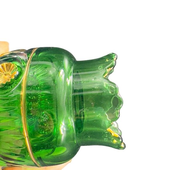 1896 EAPG Riverside Esther Emerald Glass Gold Spooner Antique Glass Vase VINTAGE - Picture 6 of 16